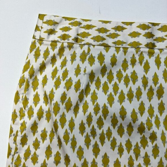 J.Crew Womens A Line Skirt Green White Diamond Above Knee Stretch Zip 10 - Picture 9 of 10